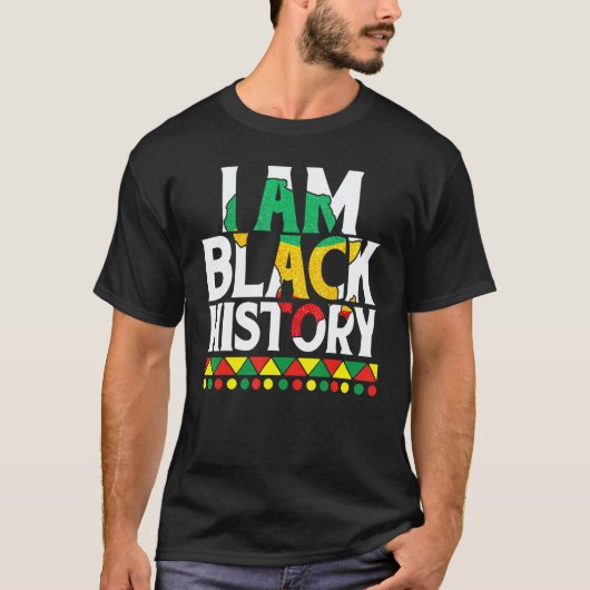 I Am Black History Black Human Black Pride And Cul Tシャツ (正面)
