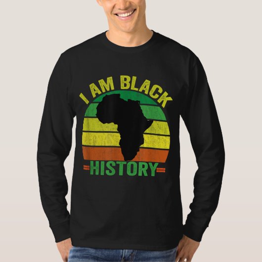 I AM BLACK HISTORY - Black Month HistoryレトロVin Tシャツ (正面)