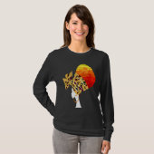 I Am Black History Black Queen Safari  BHM Afro Wo Tシャツ (正面フル)
