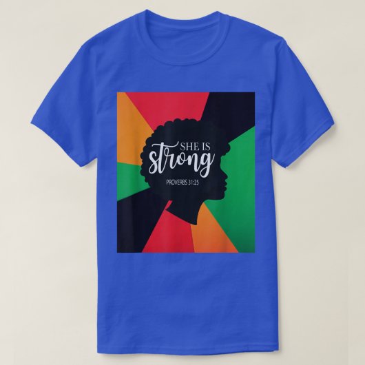 I Am Black History Christian She Is Strong Junetee Tシャツ (デザイン正面)