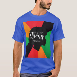 I Am Black History Christian She Is Strong Junetee Tシャツ