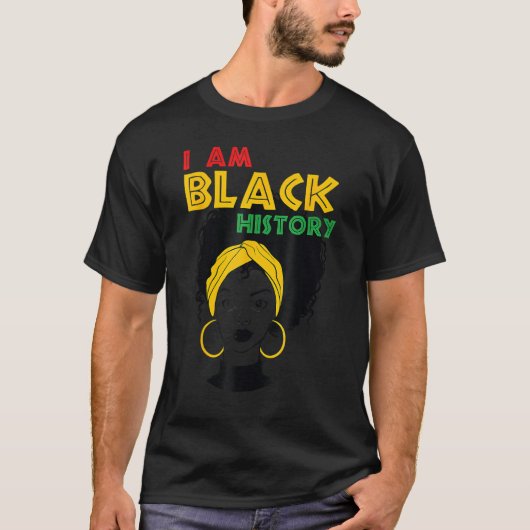 I am Black History Girl Afro Love African American Tシャツ (正面)