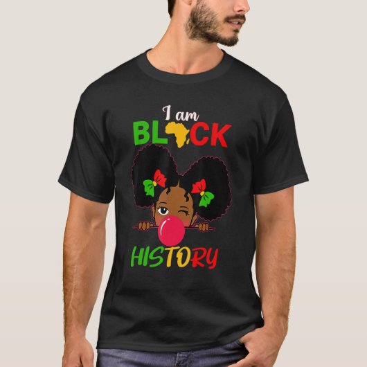 I Am Black History Girl Little Melanin Princess To Tシャツ (正面)