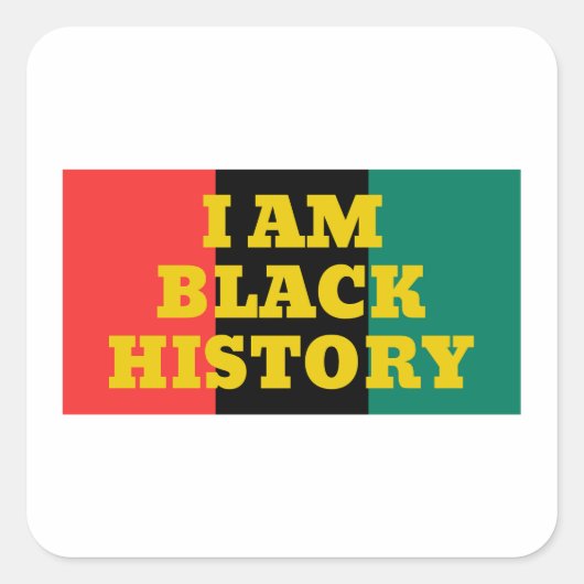I Am Black History in金ゴールドフォント スクエアシール (正面)