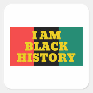 I Am Black History in金ゴールドフォント スクエアシール