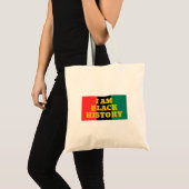 I Am Black History in金ゴールドフォント トートバッグ (正面(商品))