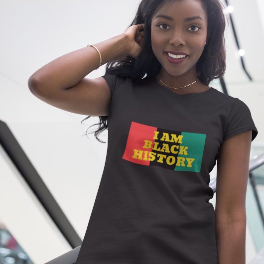 I Am Black History in金ゴールドフォント Tシャツ