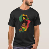I Am Black History Month Africa Map & Black Queen Tシャツ (正面)