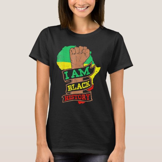 I Am Black History Month African American Pride Ce Tシャツ (正面)