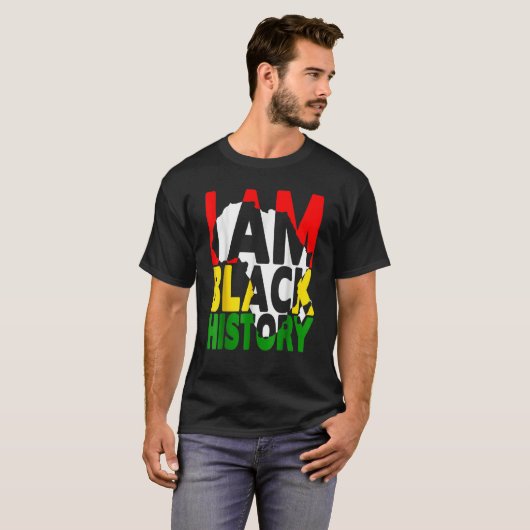 I Am Black History Month African American Pride Tシャツ (正面フル)