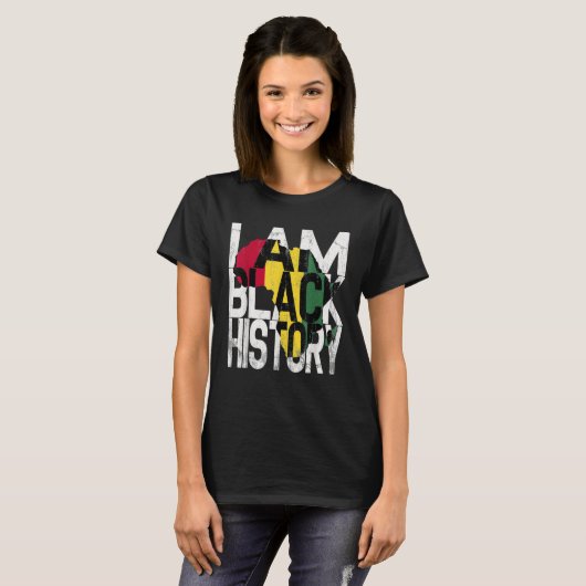 I Am Black History Month African American Pride Tシャツ (正面フル)