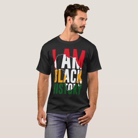 I Am Black History Month African American Pride Tシャツ (正面フル)