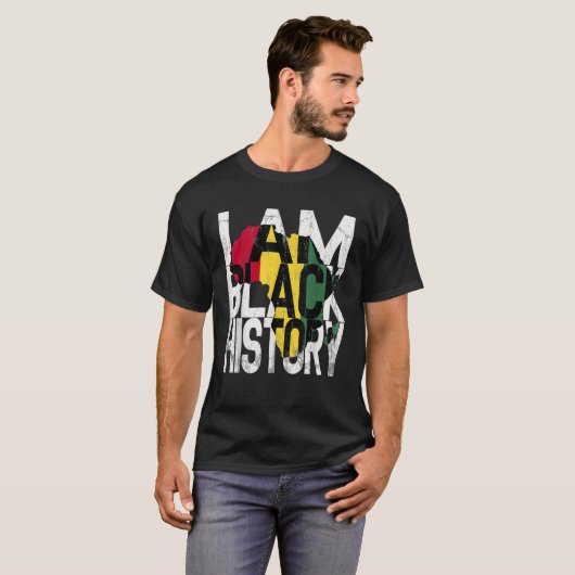 I Am Black History Month African American Pride Tシャツ (正面フル)