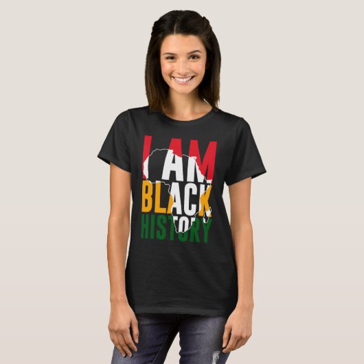 I Am Black History Month African American Pride Tシャツ (正面フル)