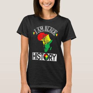 I Am Black History Month African Map American Cele Tシャツ