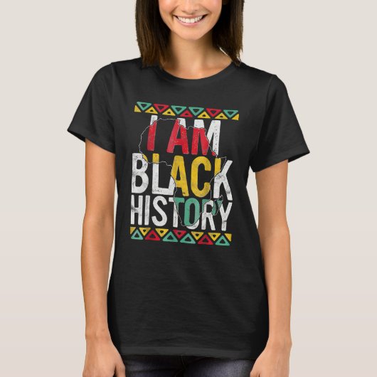 I Am Black History Month Afro African Pride Men Wo Tシャツ (正面)