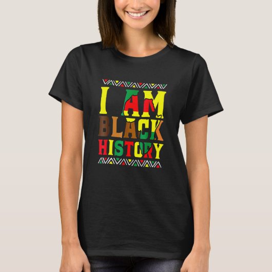 I Am Black History Month Afro African Pride Men Wo Tシャツ (正面)
