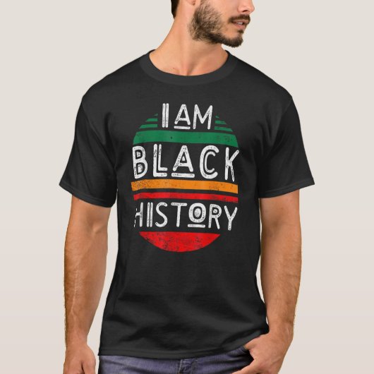 I Am Black History Month Afro African Pride Men Wo Tシャツ (正面)