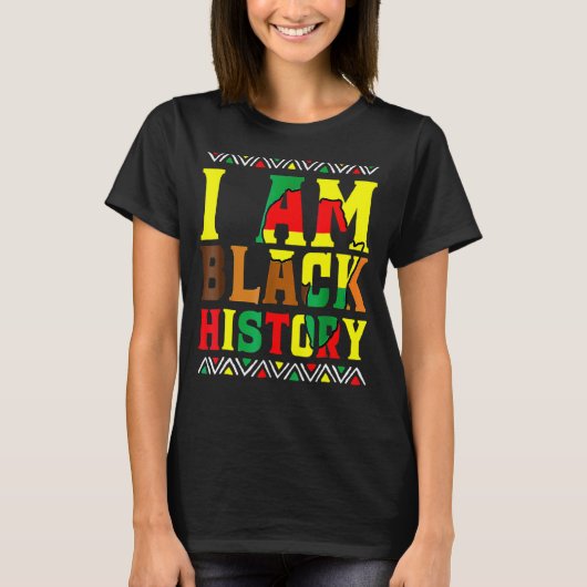 I Am Black History Month Afro African Pride Men Wo Tシャツ (正面)