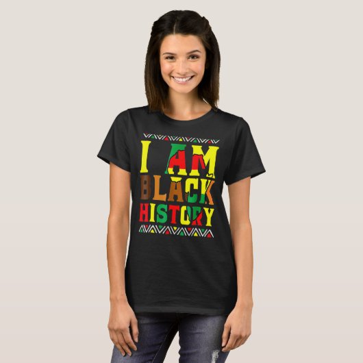 I Am Black History Month Afro African Pride Men Wo Tシャツ (正面フル)