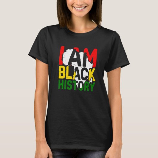 I Am Black History Month American Melanin BLM Afri Tシャツ (正面)