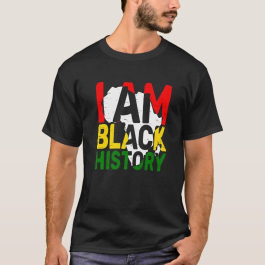 I Am Black History Month American Melanin BLM Afri Tシャツ (正面)