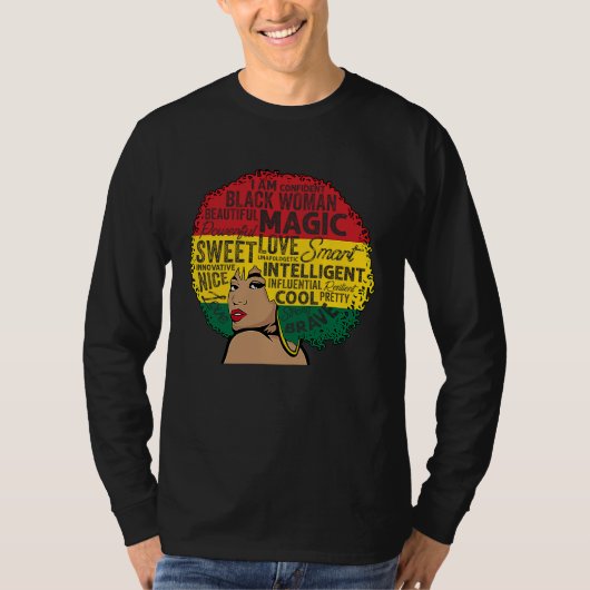 I Am Black History Month Black Queen BHM Pride Mel Tシャツ (正面)