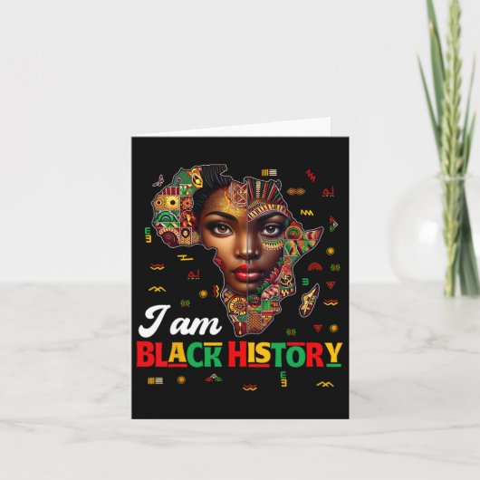 I Am Black History Month Mapアフリカプライド カード (正面)