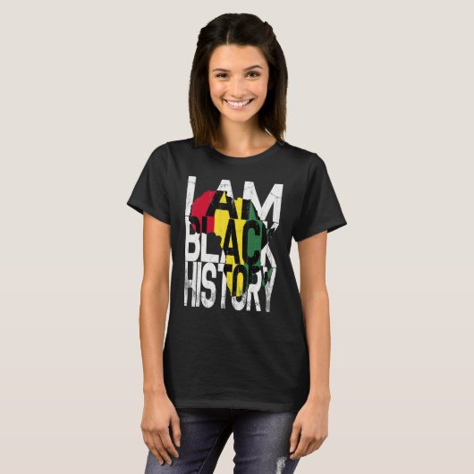 I Am Black History Month Melanin BLM African Pride Tシャツ (正面フル)