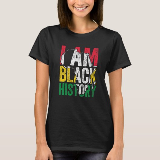 I Am Black History Month Melanin BLM African Pride Tシャツ (正面)