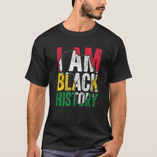 I Am Black History Month Melanin BLM African Pride Tシャツ (正面)