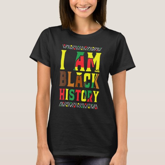 I Am Black History Month Proud African American Me Tシャツ (正面)