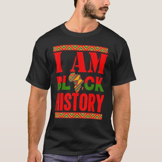 I Am Black History Pride African Celebration Vinta Tシャツ (正面)