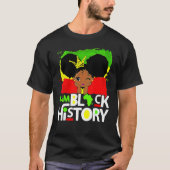 I Am Black History Queen Melanin Afro African Prid Tシャツ (正面)