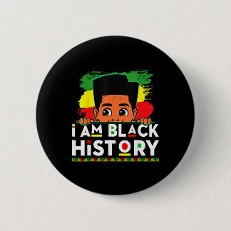 I Am Black History Shirt For Kids Boys Black Histo 缶バッジ