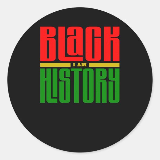 I Am Black History Sticker4 ラウンドシール (正面)