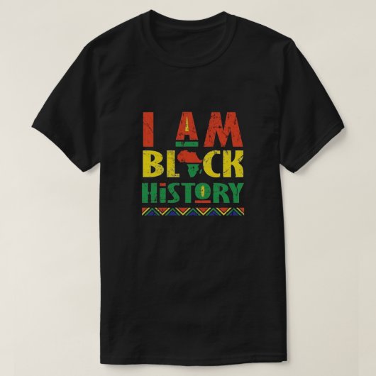 I Am BLACK History T-Shirt Tシャツ (デザイン正面)