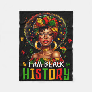I Am Black History Women Girl Black History Month  フリースブランケット
