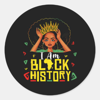 I Am Black History Women Girl Black History Month  ラウンドシール