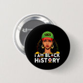 I Am Black History Women Girl Black History Month 缶バッジ (正面&裏面)
