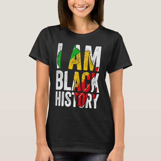 I Am Black History  Women Men African American Gra Tシャツ (正面)