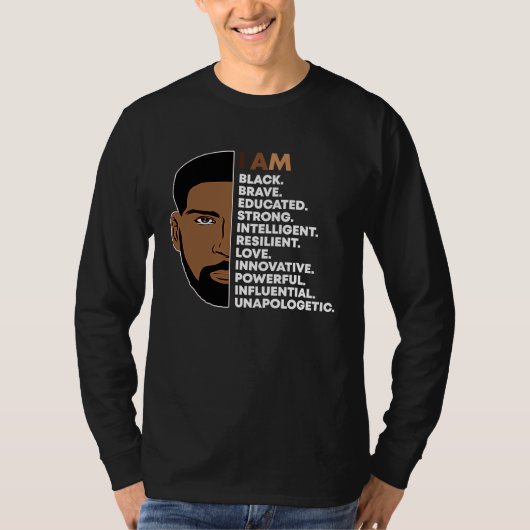 I Am Black Inspiring African Pride Black History M Tシャツ (正面)