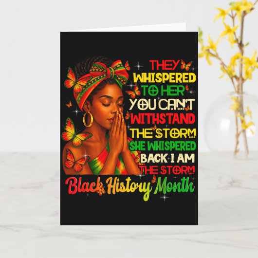 I Am Black Pride Black History Month African Outfi カード (黄色い花)