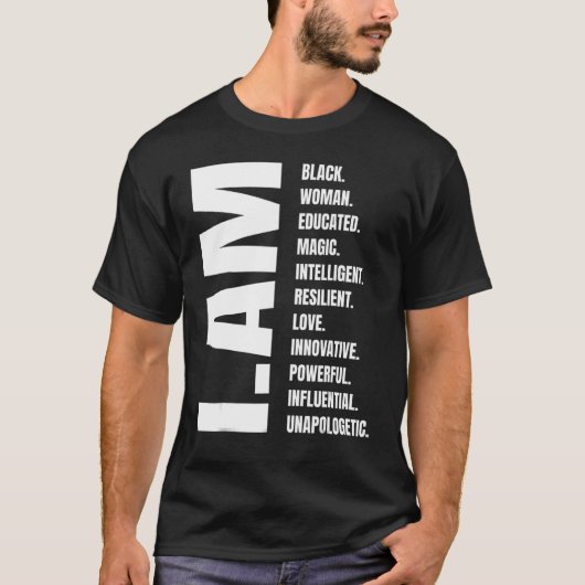 I Am Black Woman Black History Afro Frican Pride G Tシャツ (正面)