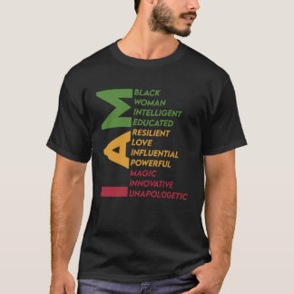 I Am Black Woman Black History Month Educated Blac Tシャツ