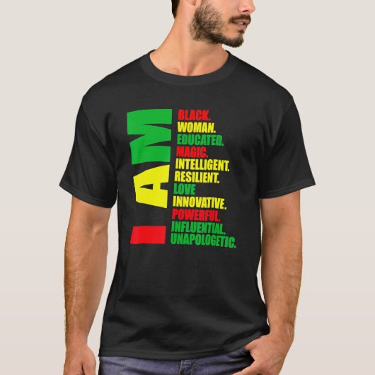 I Am Black Woman Educated Black History Month Mela Tシャツ (正面)