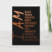 I Am Black Woman Educated Melanin Black History Mo カード (正面)