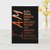 I Am Black Woman Educated Melanin Black History Mo カード (黄色い花)