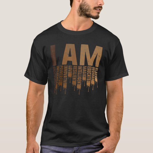 I Am Black Woman Educated Melanin Black History Mo Tシャツ (正面)