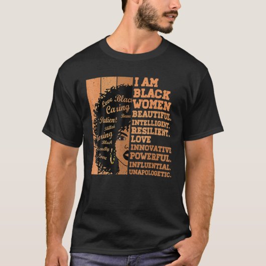 I Am Black Women Black History Month African Ameri Tシャツ (正面)